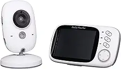 Babá Eletronica Câmera Sem Fio Visão Noturna Lcd Digital,Branco