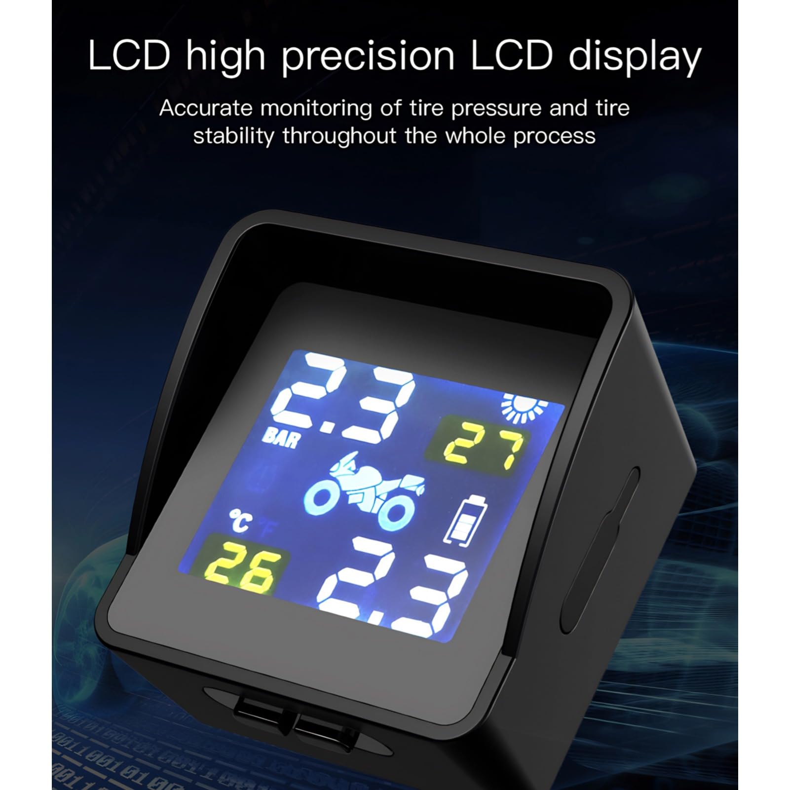 Sistema Monitoraggio Pressione Pneumatici Moto - TPMS Solare E USB - Impermeabile IPX7 - Foto 4