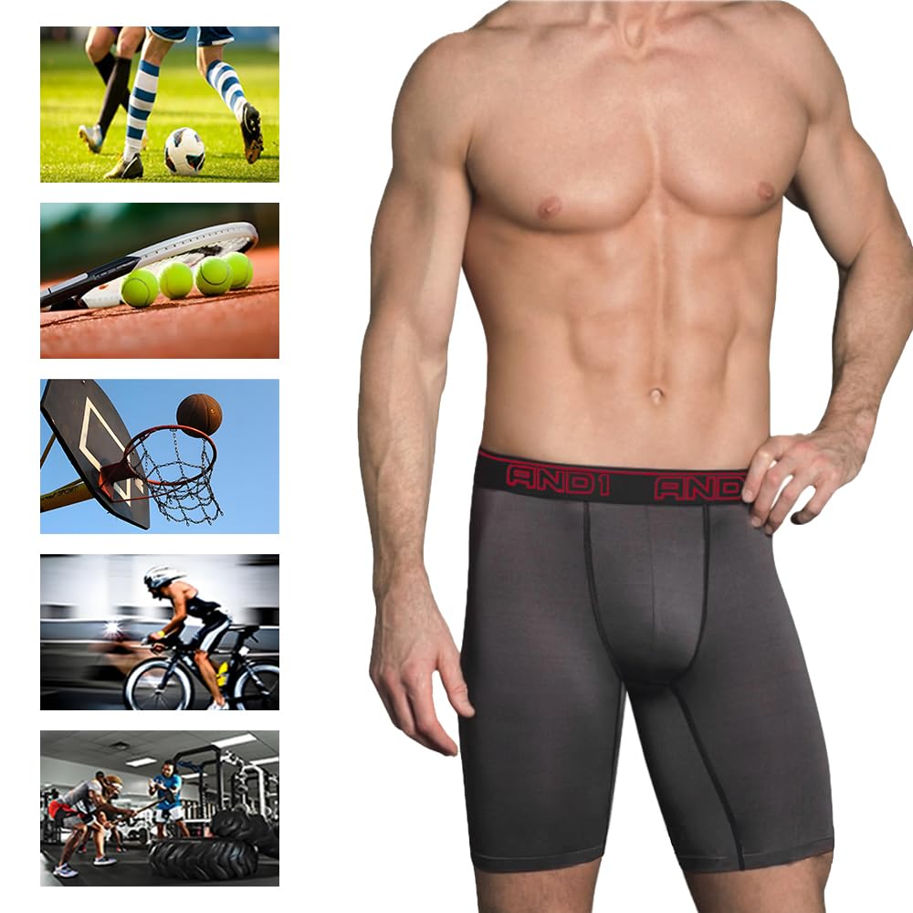 AND1 Bokserki sportowe, 5 sztuk, bielizna męska, styl retro, bokserki, bielizna sportowa, retro