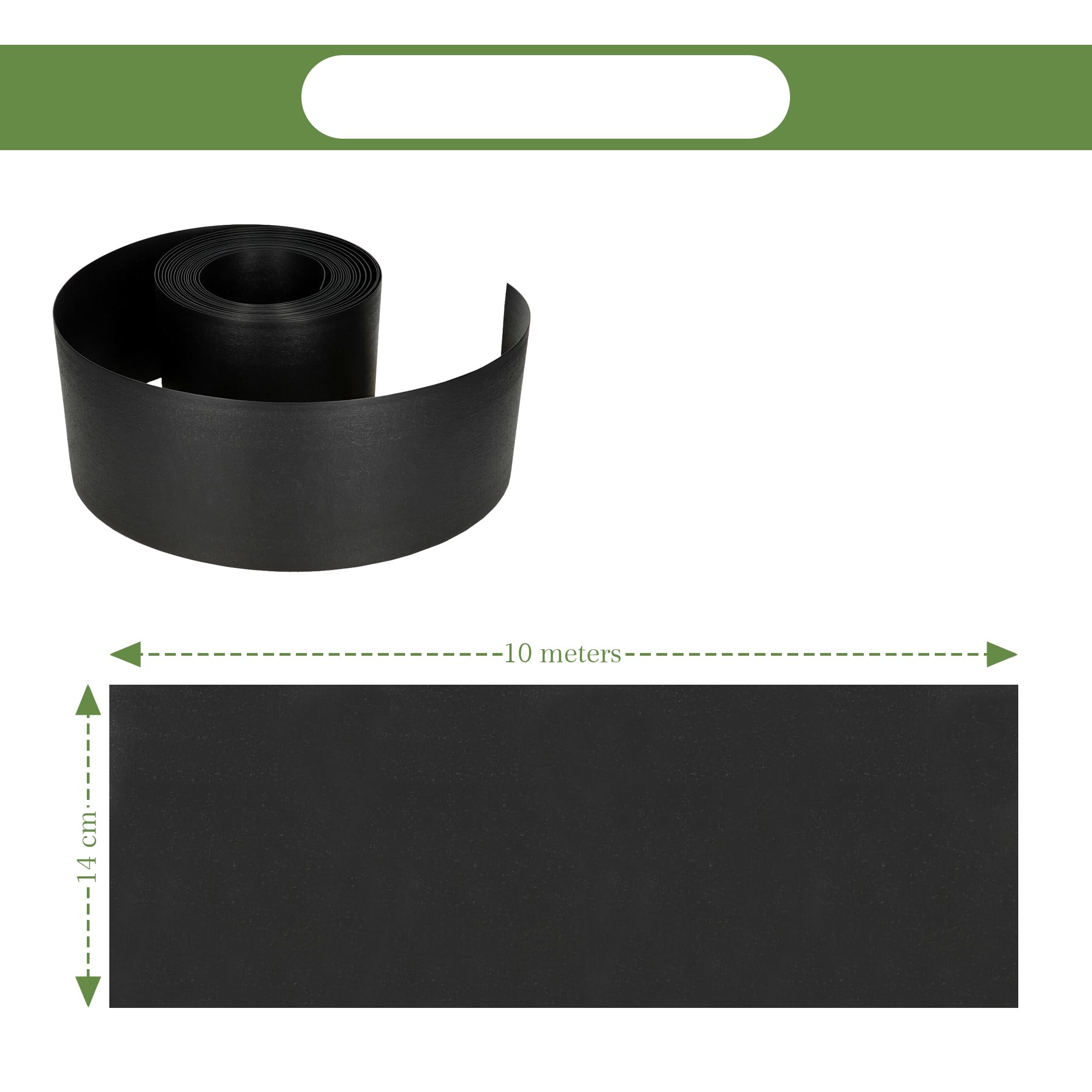 GARDENIX TapeBORDER obrzeże trawnikowe z tworzywa sztucznego, długość 10 m, wysokość 14 cm, kolor czarny