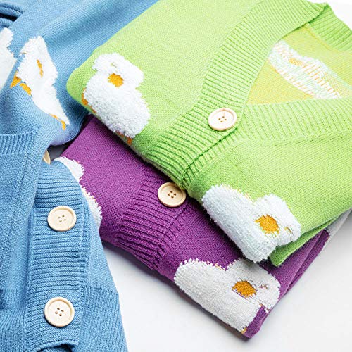 Staright Casaco feminino superdimensionado de tricô Cardigan Jaquetas casuais bonitos botões de ovel