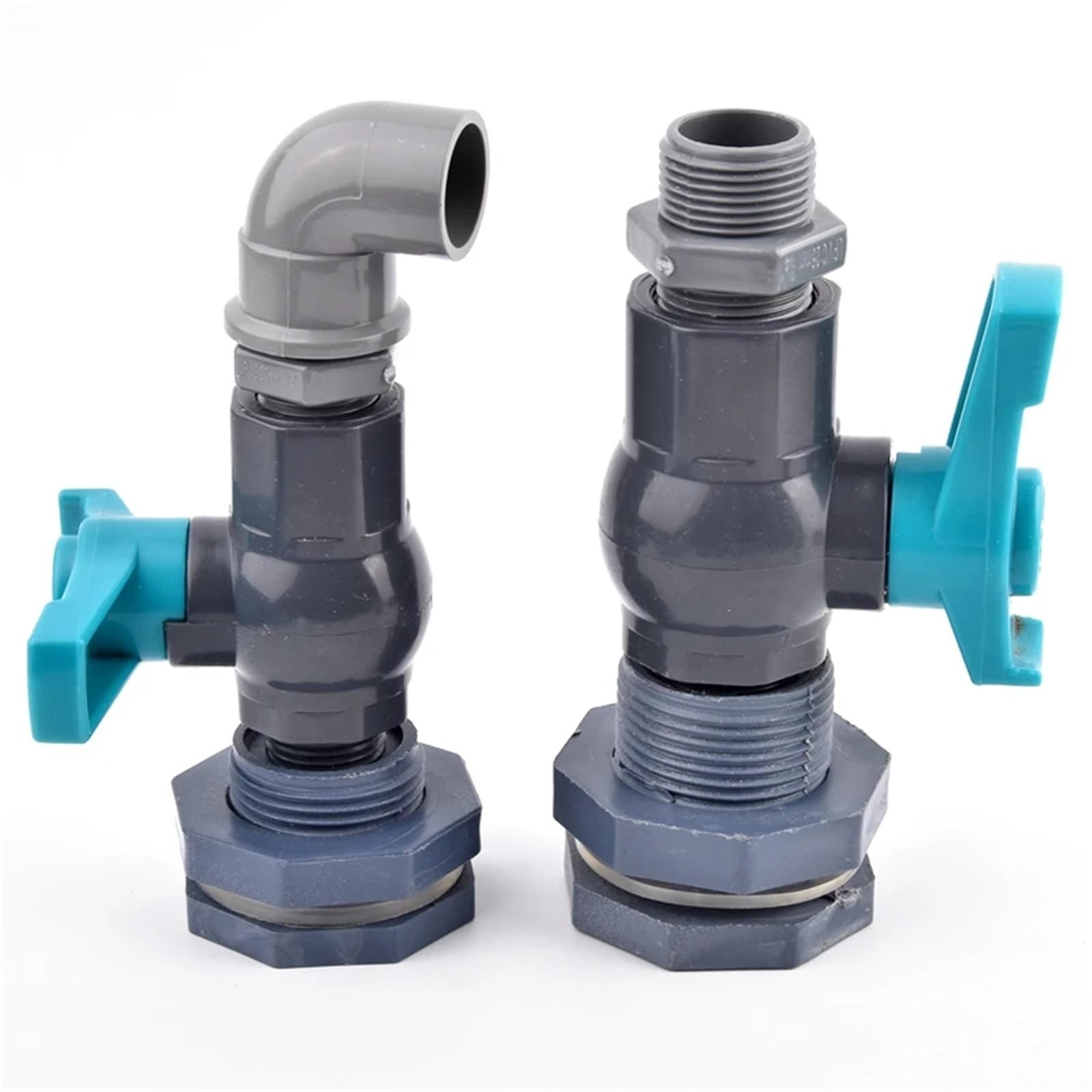 Adaptador de válvula bola PVC 1/2", 3/4" y 1" for tanque peces, riego jardín, acuario, tubería entrada, drenaje, conexión reparación(1l2 Inch)