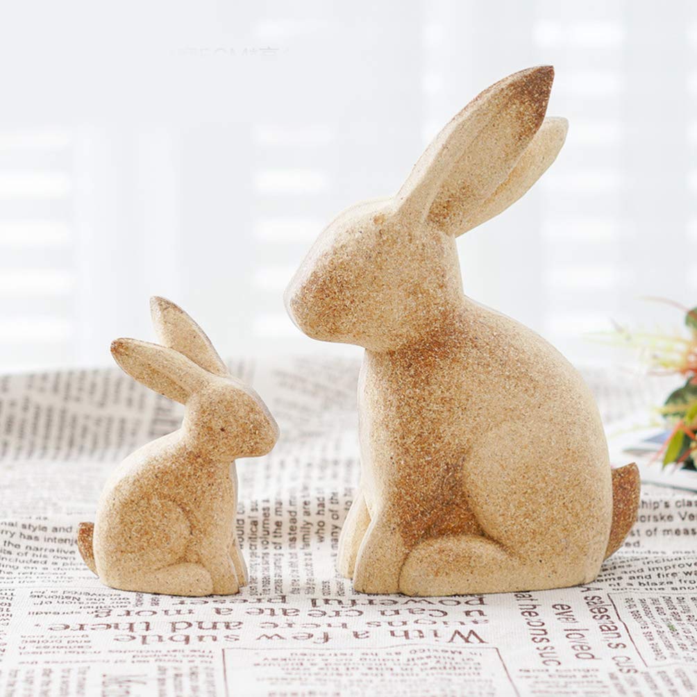 Wowobjects® 2pcs Embryo Rabbit Wood Crafts Unfinished Wooden Bunny