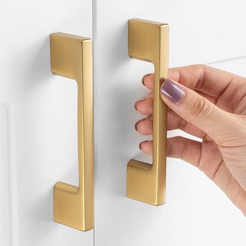 ZP2205 - Tirador de 3 pulgadas con orificios centrales de pie ancho negro para armario de cocina, paquete de 10, herrajes sólidos para cajón,