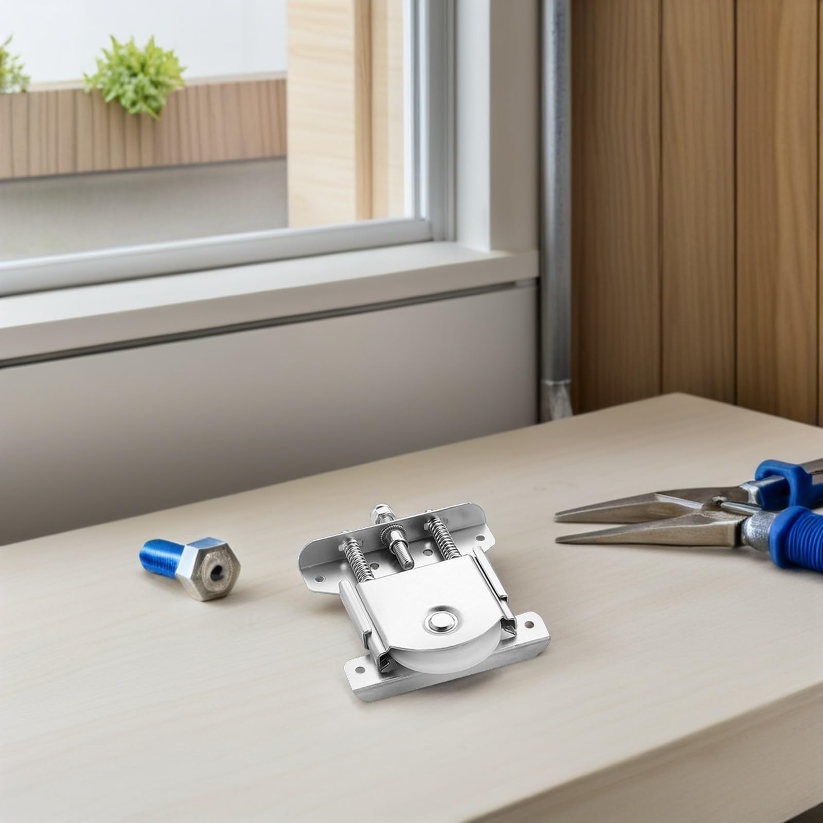 TOYANDONA Poleas para Puertas Correderas de Acero Estable y Suave, Ruedas de Armario de Aluminio y Vidrio, Accesorio para Herrajes de Muebles