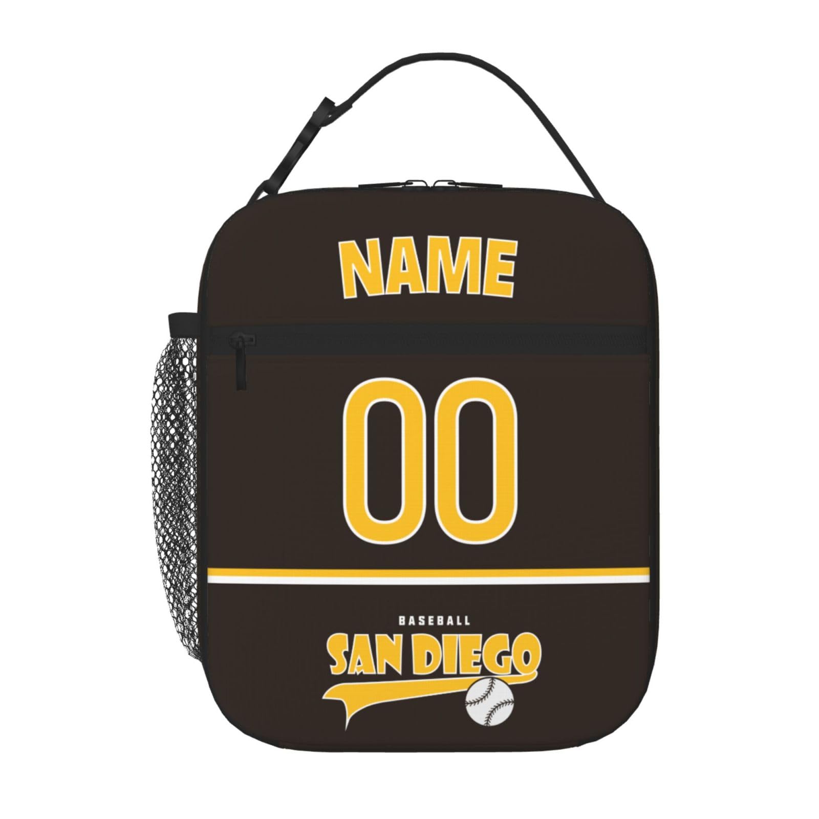 EaunyVerat San Diego Custom Lunch Bag Lunch Box Custom Any Name and Any Number Personalized Gifts Tote Bag for Men Women
