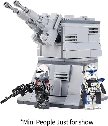 Miniatura 5 de MOOXI Kit de construcción de batería Space War Fortress (191 piezas). Gran idea de regalo para entusiastas de la guerra espacial.