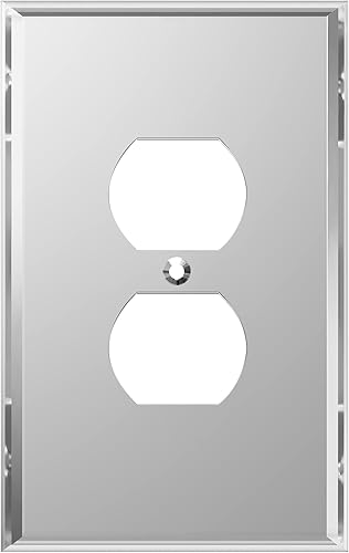 Miniatura 27 de ENERLITES Placa de pared dúplex para tomacorriente, cubierta de toma de corriente eléctrica, acabado brillante, tamaño mediano de 1 banda, 4.88" x