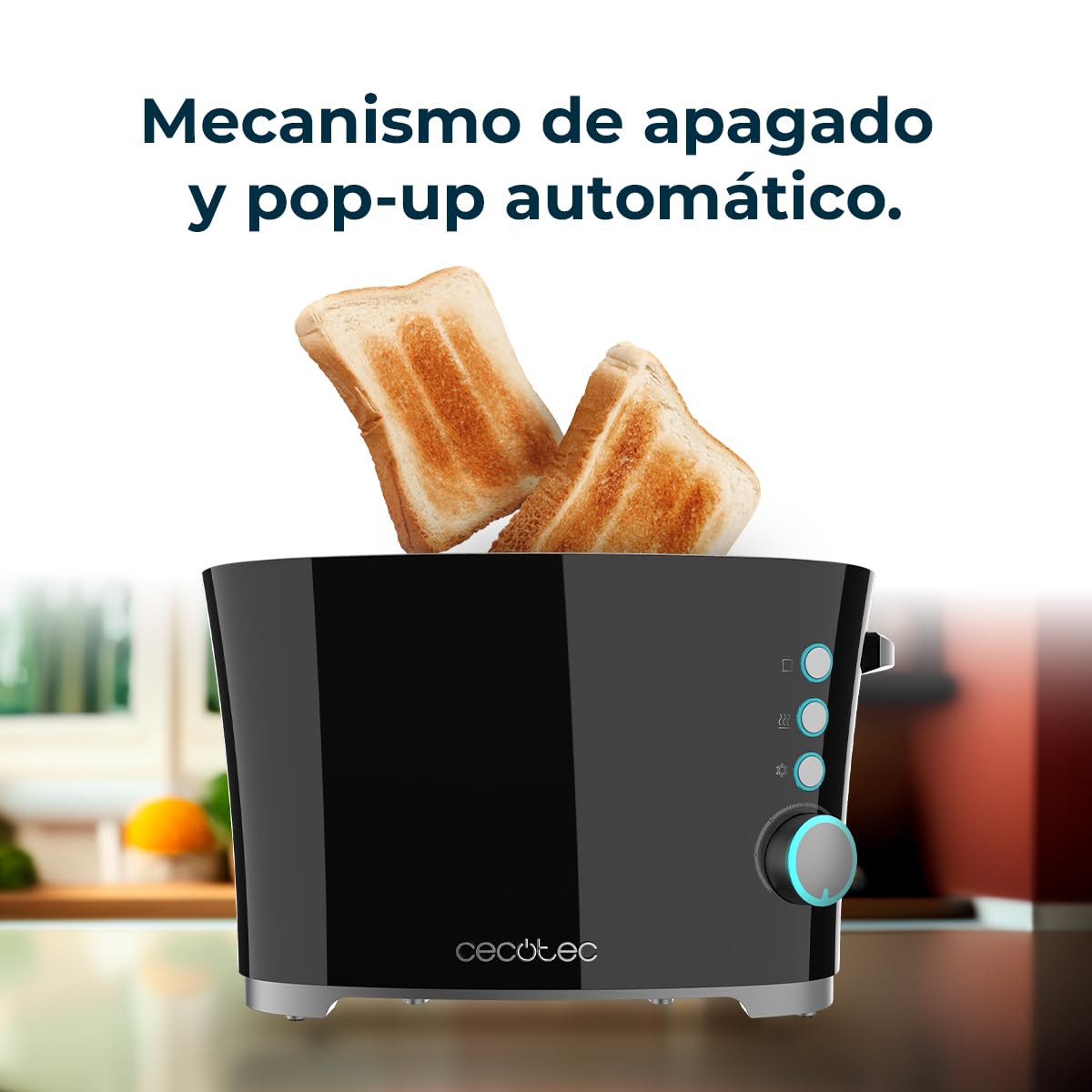 Cecotec Toast&Taste Double B, 650 W di potenza, doppia scanalatura per 2 toast, spegnimento e pop-up automatico, raccogli briciole, sistema di estrazione, include pinzette
