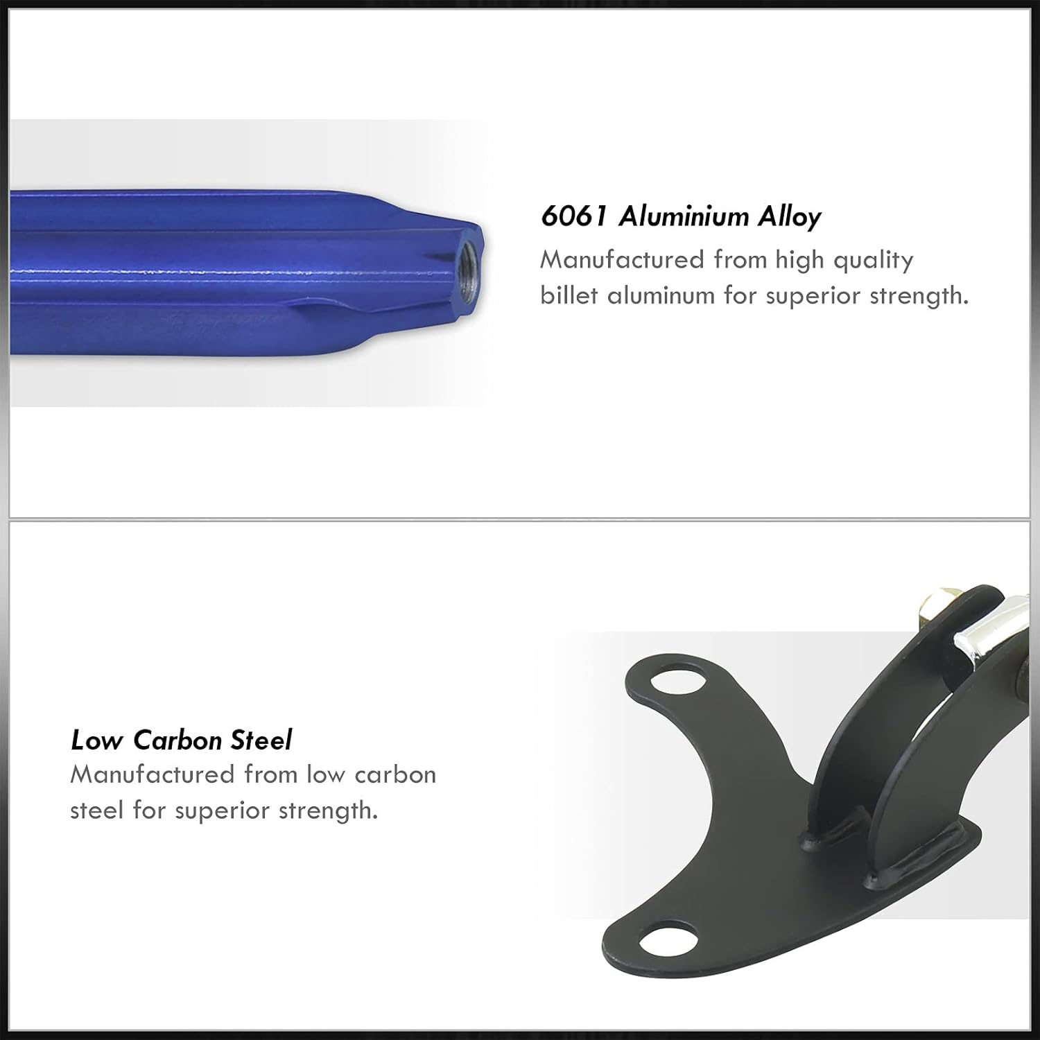 AJP Distributors JDM Sport Front Upper Suspension Aluminum Strut Tower Bar Tie Brace Rod Arm Blue Compatible/Replacement For Mitsubishi Eclipse 1G Plymouth Laser Eagle Talon 1990 1991 1992 1993 1994