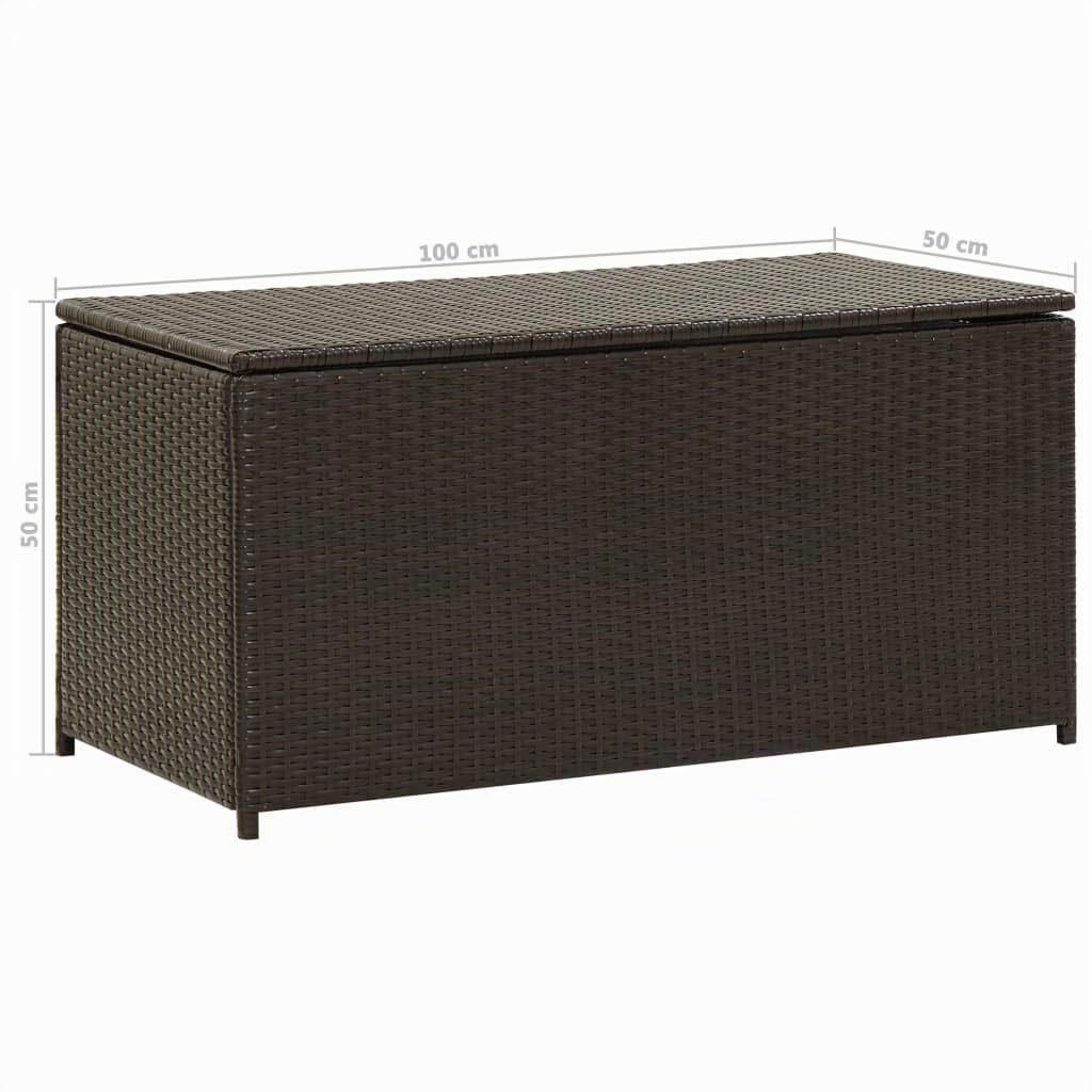 Festnight Baule da Giardino per Esterno Impermeabile in Rattan Nero/Marrone,Cassapanca Contenitore da Giardino per Esterno Impermeabile in Rattan,Cassapanca Contenitore Esterno,100 x 50 x 50 cm,Nero