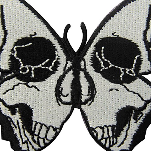 The Skull Butterfly Embroidered Badge Iron On Sew On Patch #TOP1