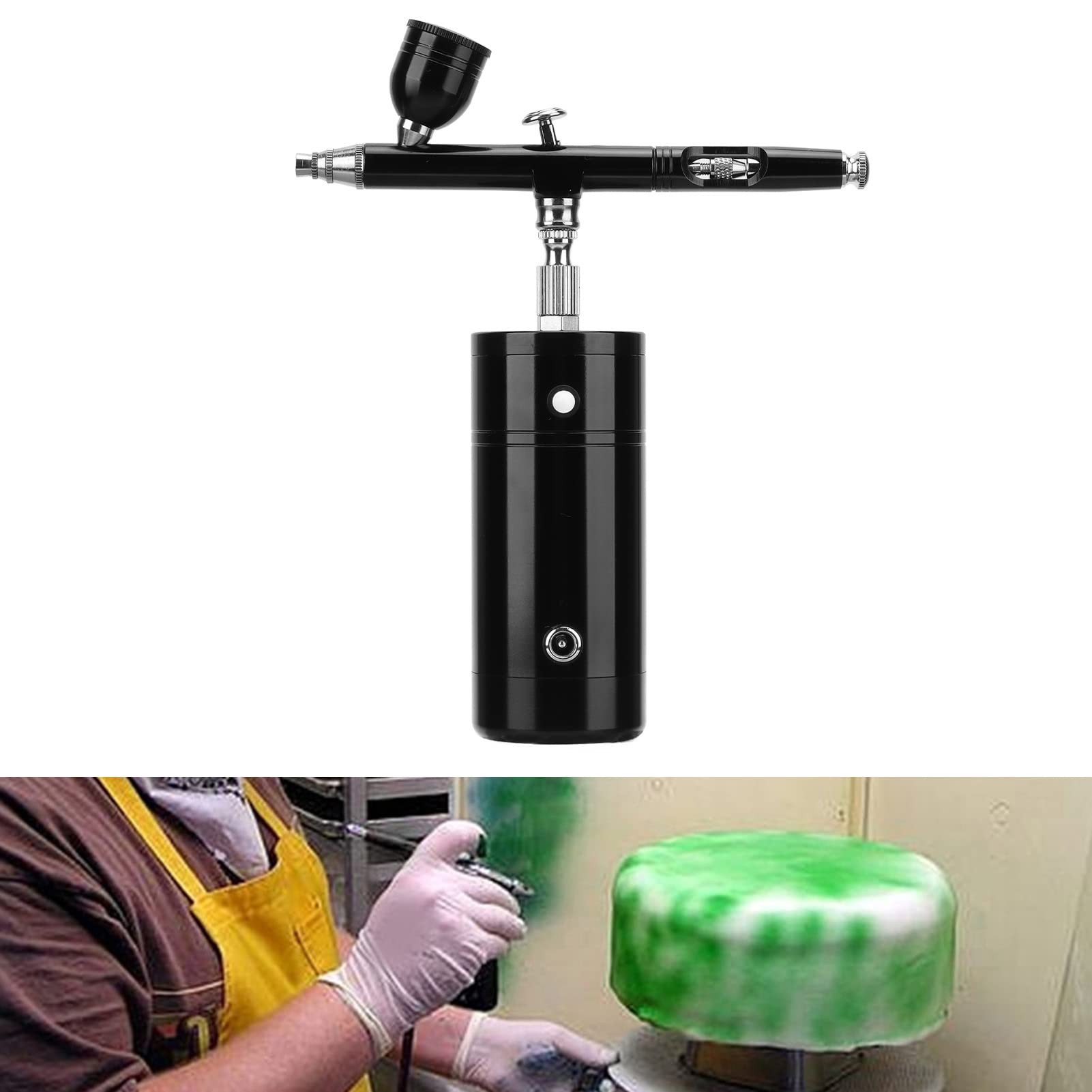 Keenso Kit Aerografo Pistola a Spruzzo Ricaricabile Portatile Senza Fili per Decorazione di Torte Trucco Fai-da-te 1 Set