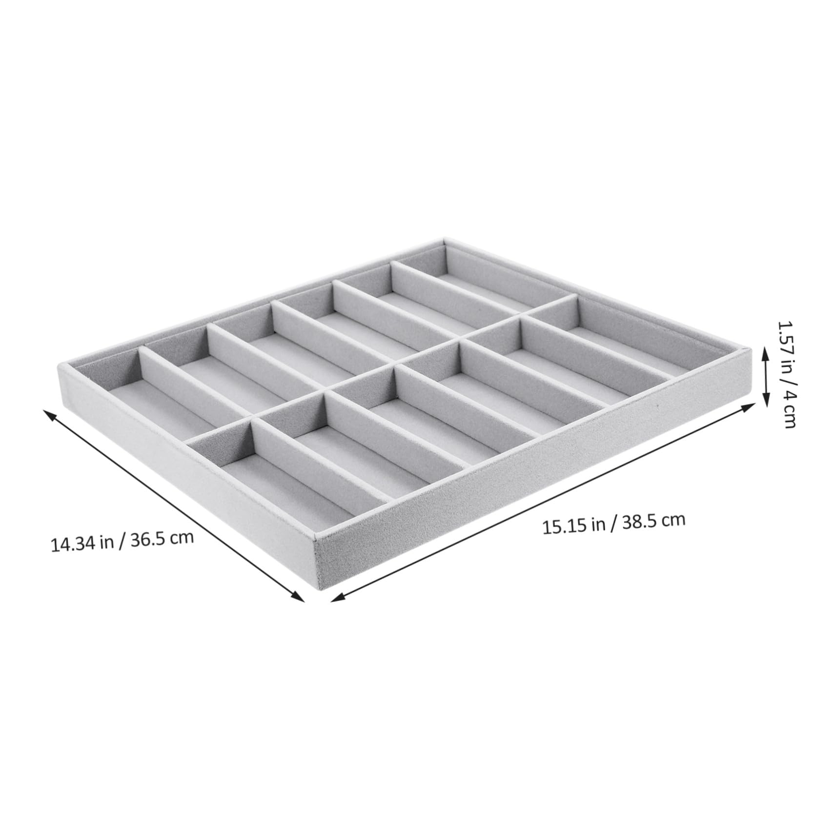 Garneck Graue Brillenbox aus Weichem Lint mit Fächern Stapelbares Sonnenbrillen Display Stabile Aufbewahrungsbox für Brillen als Eyewear Organizer für Zuhause und Laden