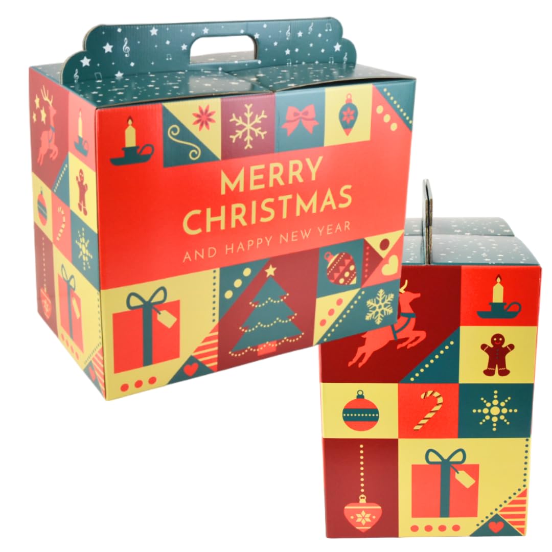 PZ 10 SCATOLA REGALO GRANDE IN CARTONE IDEALE PER CREARE PACCHI NATALE CESTO NATALIZIO CONFEZIONE REGALO 43,5 X 25,5 X 35 CM LIBERTY