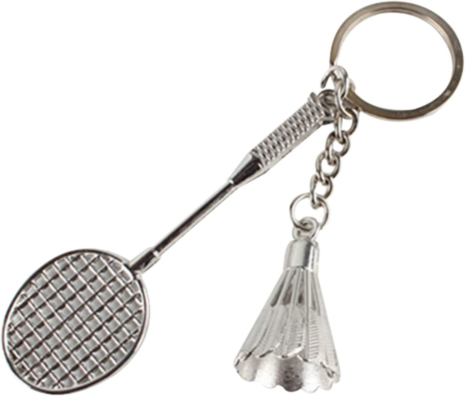 Metal Badminton Racket Shuttlecock Pendant Keychain Key Ring Holder Bag Ornament,Car Keychain Accessories for Women Men