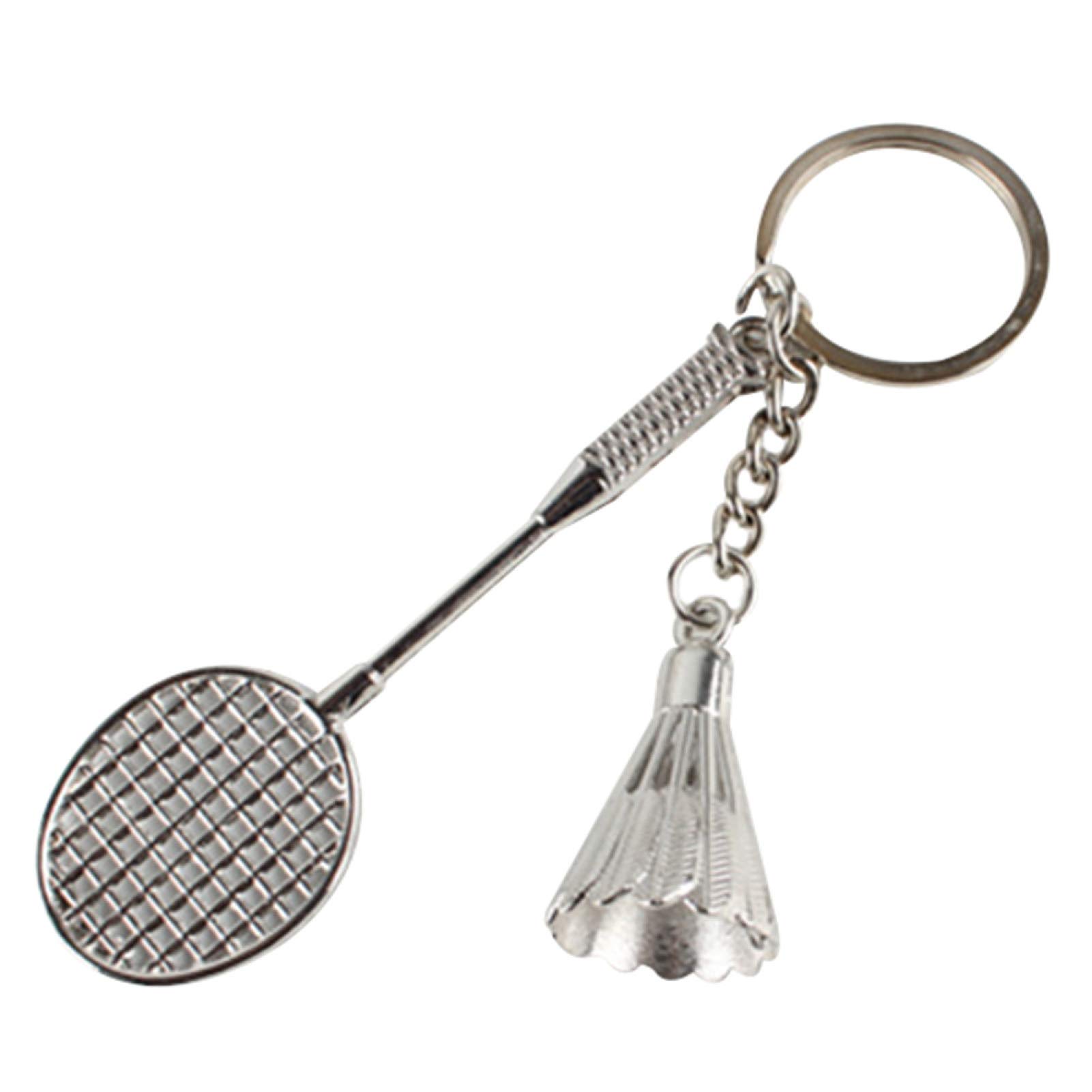 Metal Badminton Racket Shuttlecock Pendant Keychain Key Ring Holder Bag Ornament,Car Keychain Accessories for Women Men