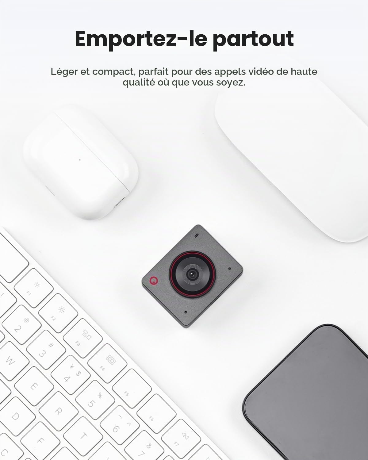 OBSBOT Meet 2 Ultra HD 4K Streaming Webcam, 1080p 60 FPS, KI Automatischer Bildausschnitt, USB-C, Dual Noise Reducing Mics, Grau