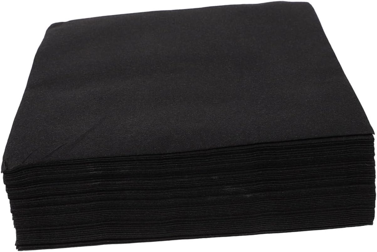 100pcs Decorative Paper Dinner Napkins Thicken Dust Hotel Napkins for Weddings Parties and Events Elegant Black Tissue for Special Occasions