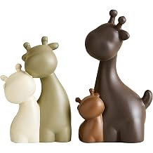Resin Giraffe Family Statues Set-Modern Home Decor-Shelf&Desktop-Ideal Gift for Animal Lovers-2 PCS Set