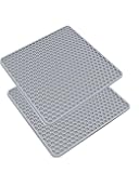 SEEK RARE 2PCS Silicone Sink Mat Non Slip Folding Sink Mat Sink Protectors for Kitchen Farmhouse Sink Grey L