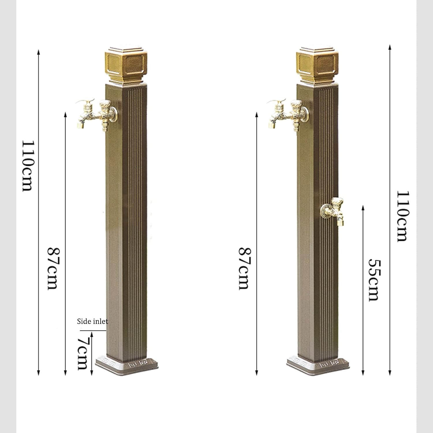 Garden Faucet with Hose Bracket, 110cm Outdoor Courtyard Aluminum Garden Water Column, Anti-Ultraviolet and Weatherproof Vertical Water Column,tap Water Fountain Faucet for Garden Irrigation