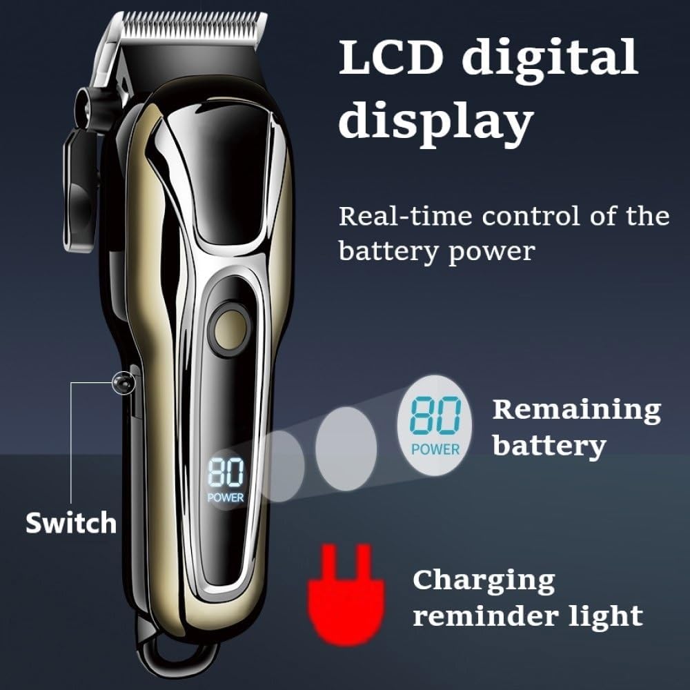 Mens Hair Clippers Trimmer for Men Electric Shaver Professional Men's Hair Cutting Machine Cordless Barber Trimmer(Orange)