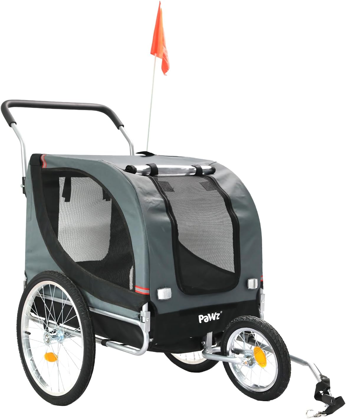 PaWz Pet Stroller Bike Trailer, 2IN1 Foldable Tow Behind Bike Jogger