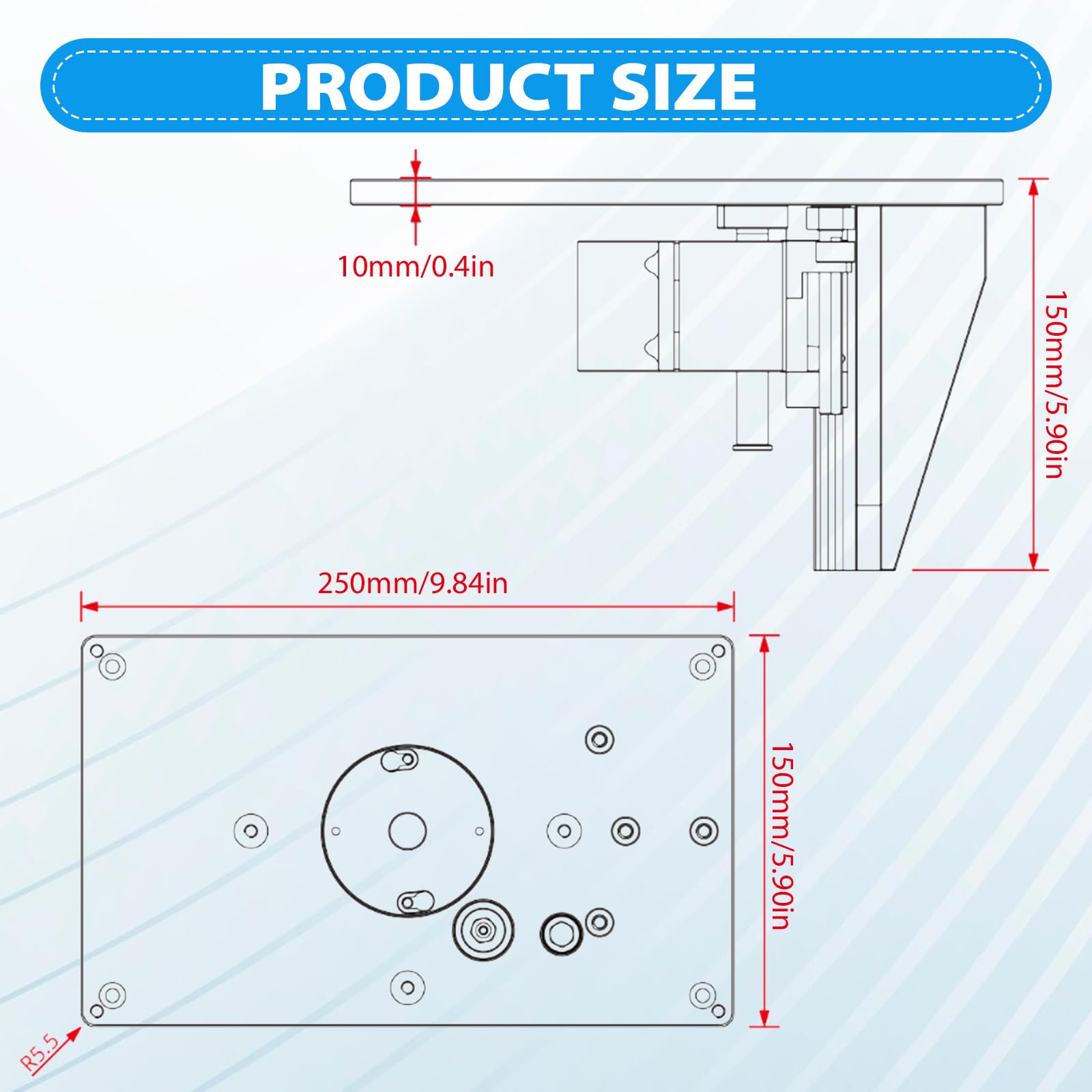 Piastra Inserto Banco Fresa Set, Piastra Di Inserimento Del Tavolo Del Router, Ascensore Router, Tavolo di Sollevamento, Router Lift Trimming Machine Invertito Tavolo, per La Lavorazione del Legno
