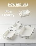 SWEEJAR Ceramic Bakeware Set, Rectangular Baking Dish Lasagna Pans for Cooking, Kitchen, Cake Dinner, Banquet and Daily Use, 11.8 x 7.8 x 2.75 Inches of Baking Pans (Yellow)