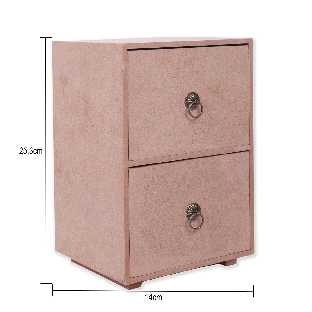 Little Birdie, MDF Chest of 2 Drawers | Wooden Storage Craft Box 2