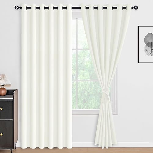 Miniatura 11 de DWCN Cortinas opacas 100% grises de 84 pulgadas de largo para dormitorio con forro negro, doble capa con aislamiento térmico, paneles de cortina