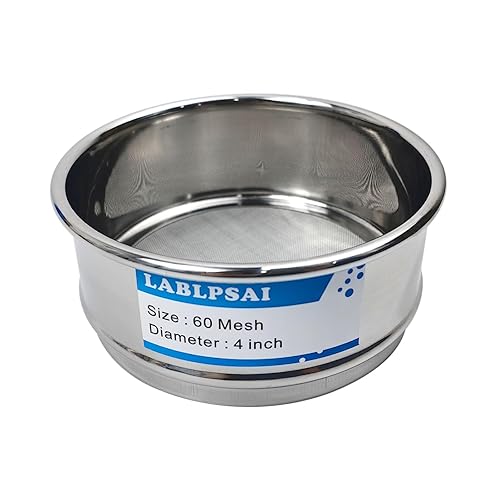Miniatura 44 de Tamices de Laboratorio de 18 Mallas, Diámetro de 4 Pulgadas, Tela de Alambre de Acero Inoxidable 304, Tamiz de Prueba para Laboratorio Industrial y