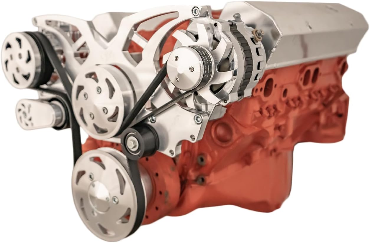 Small Block Chevy All Inclusive Wraptor Serpentine System - AC and Alternator