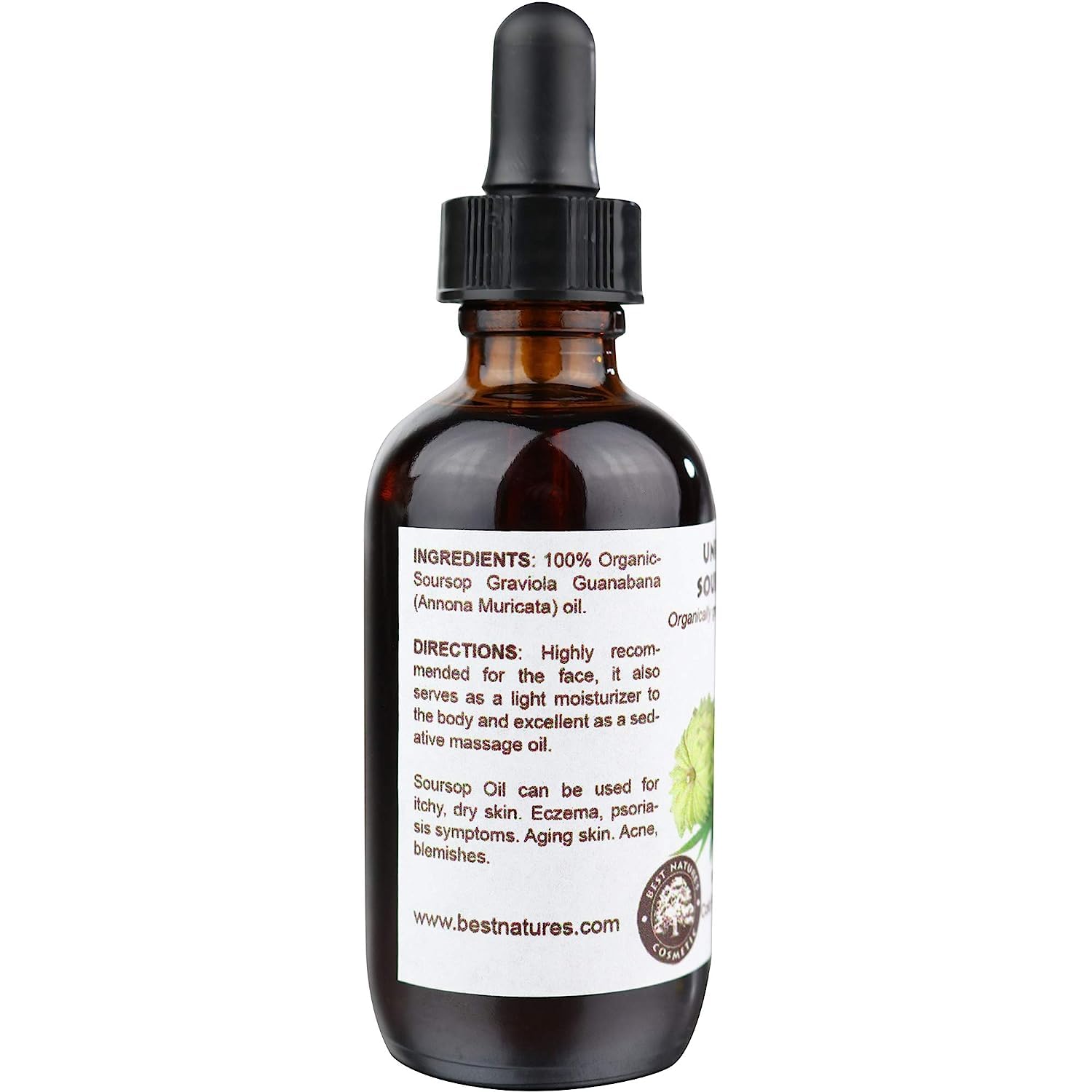 Virgin Soursop Graviola Guanabana Oil (organic, Cold Pressed, undiluted, unrefined) (2 fl oz), Yellow, 60 ml (Pack of 1) - Image 2