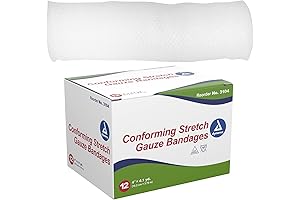 Dynarex Non-Sterile Stretch Gauze Bandage Rolls for Wound Care and First Aid