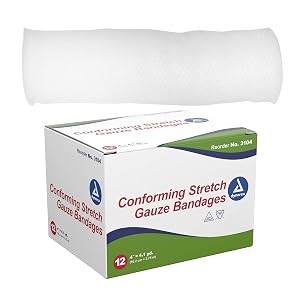 Dynarex Stretch Gauze Bandages 4 x 4 1 yds Non-Sterile Latex-Free Wound Care in Medical and Home Environments