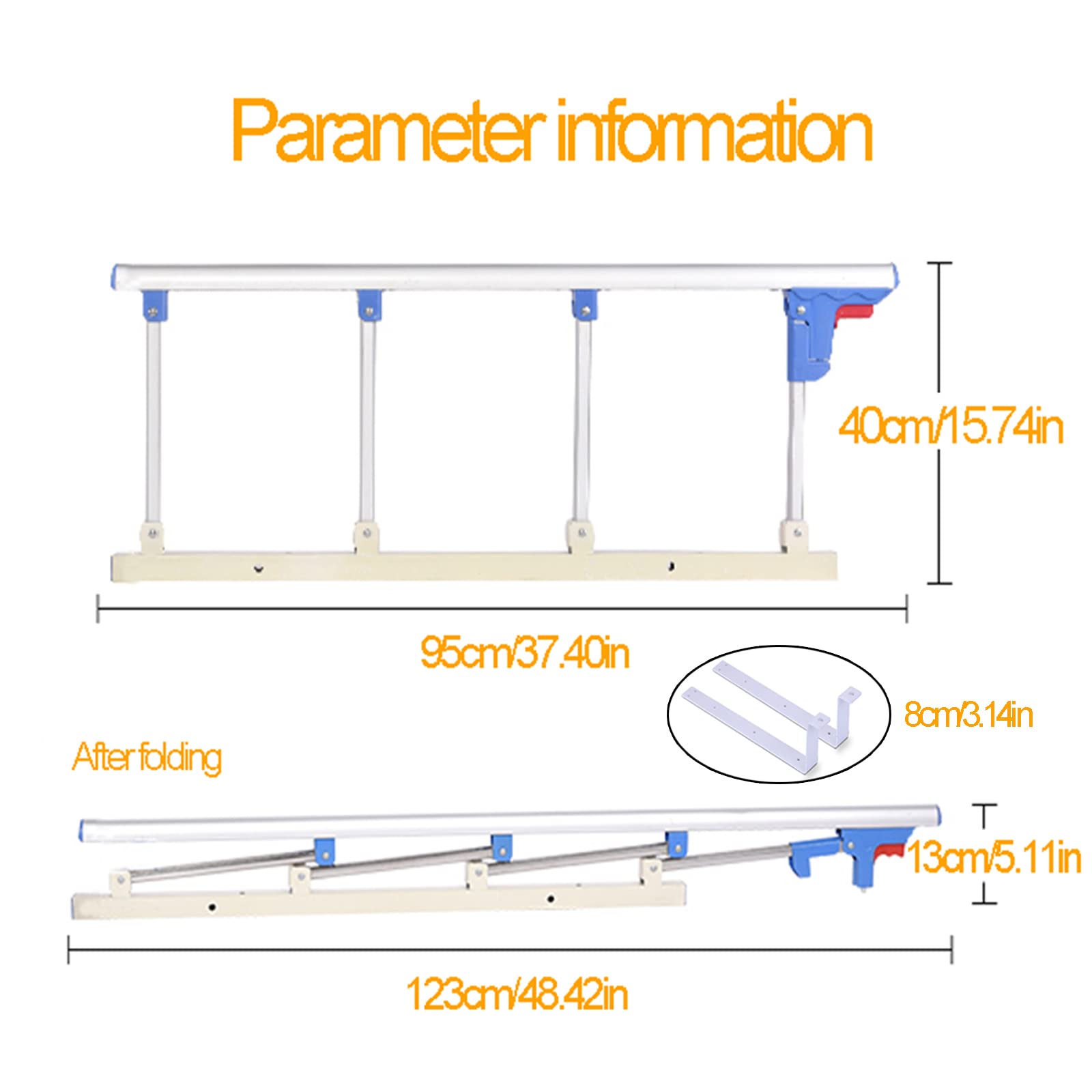 Barandilla de cama plegable para adultos mayores, barandilla de protección para adultos, manija de soporte ajustable plegable, protección lateral de cama plegable, barandilla de cama plegable, asist