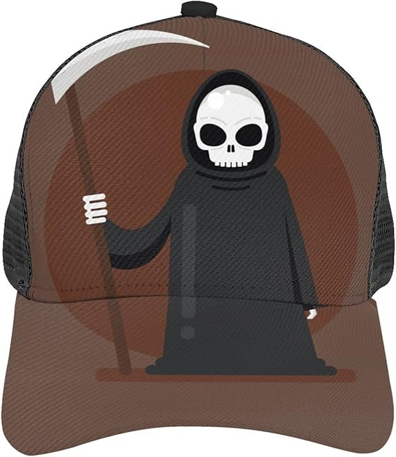 Amazon メッシュキャップ 野球帽 死神 茶色 かわいい 大きいサイズ おしゃれ メンズ ローキャップ 高校生 大学生 帽子 キャップ 黒 通気 軽量 速乾 紫外線対策 野球帽 水泳 ゴルフ アウトドア 運動 Wewjow キャップ 通販