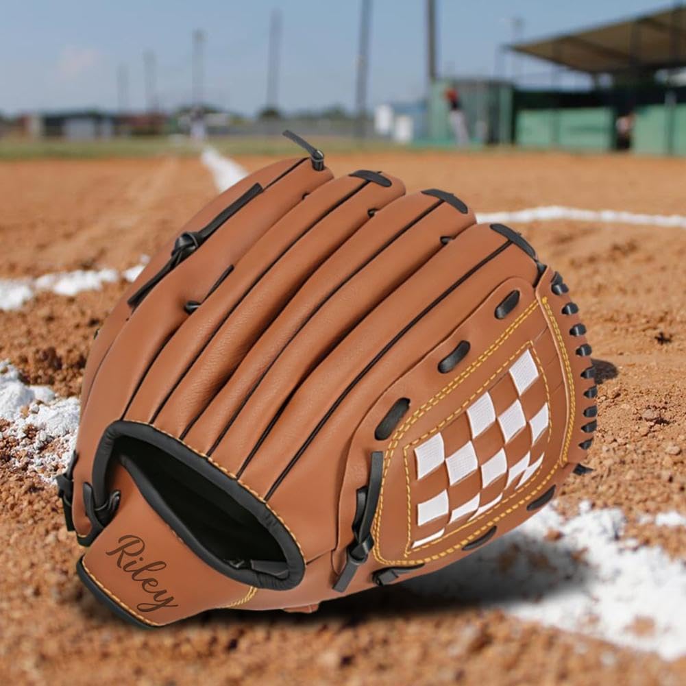 Set di guanti da baseball e palla personalizzati, set di palline da baseball con nome personalizzato, guanto da baseball e palla per adolescenti e adulti, facile da catturare, gioco da giardino
