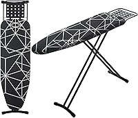 Vista 10 de Tabla de Planchar de Tamaño Completo, RAINHOL 54"x13" Tabla de Planchar Compacta de Servicio Pesado con Descanso para Plancha, Cubierta Resistente