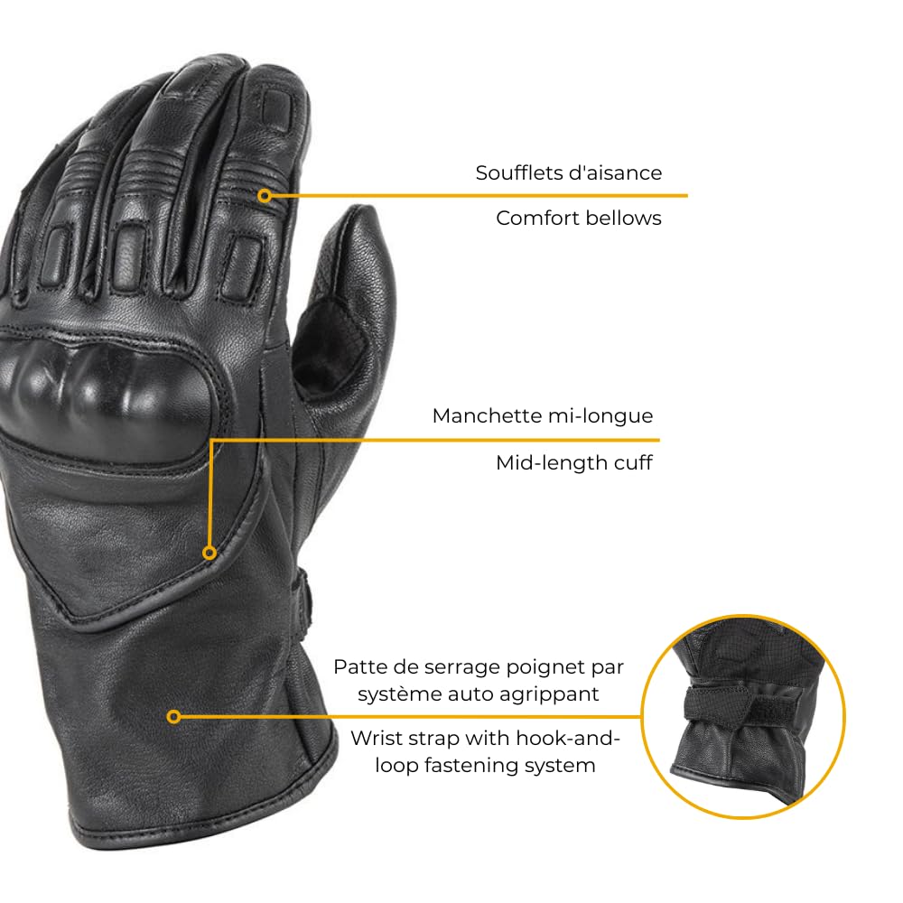 Gants TTR V2 homme Homologué 1KP mi-saison Mi-longue S