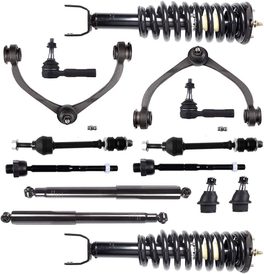 AUTOMUTO Struts & Shocks Quick-Strut Front Strut Spring Assembly Rear shock absorber Stabilizer Bar Link Control Arm and Ball Joint Assembly Ball Joint Tie Rod End Fit For 05-09 for Dodge Dakota