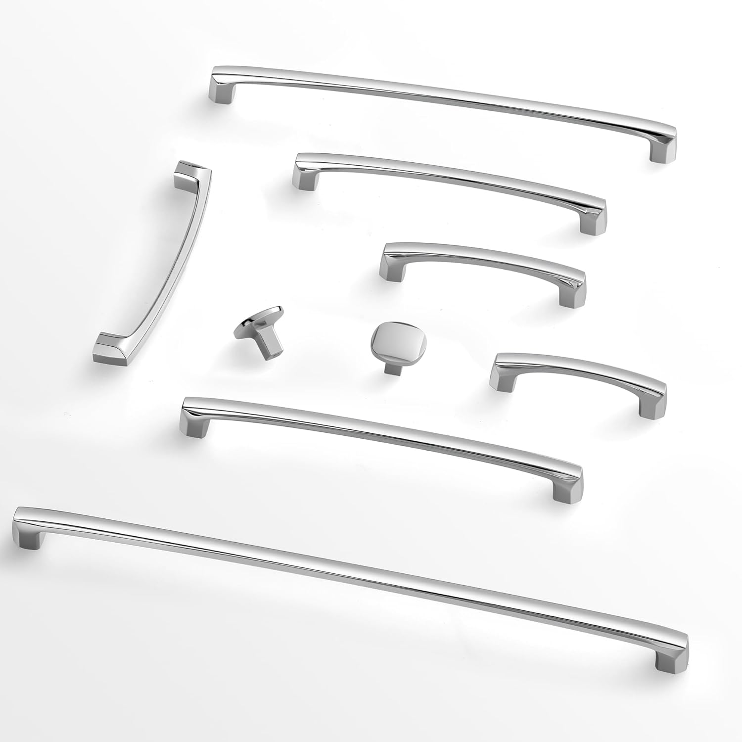 Lardmon 10 Pack 10 Inch(254mm) Hole Center Polished Chrome Modern Cabinet Pulls Solid Kitchen Cabinet Handles Hardware Bathroom Vanity Pulls Timeless Drawer Pulls Handles for Dresser