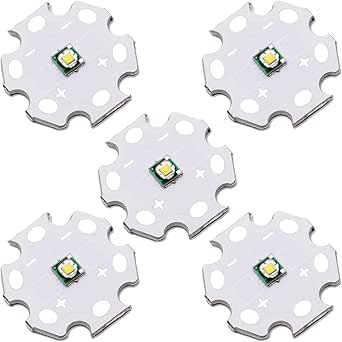 Amazon | LEDGUHON 5個 3W ホワイト 3535 SMD ハイパワー LED チップ アルミニウムプレート付き 20mm ...