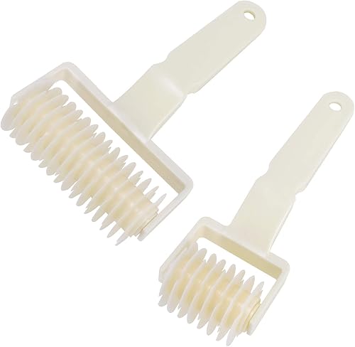 Lamoutor Rodillo de celosía, cortador de pastelería, herramienta para hornear DIY, para masa, galletas, pastel, pizza, pan, pastelería, 2 uds