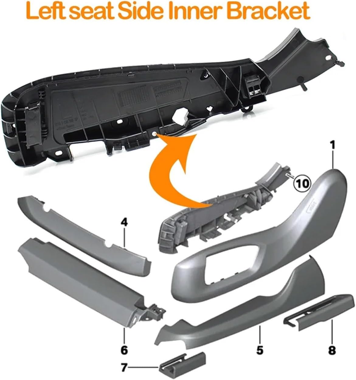 Replacement Seat Side Support Frame Panel Bracket Cover for BMW X5 X6 F15 F16 F85 F90 - Front Left & Right - Part Number 52107317459(Left Seat)
