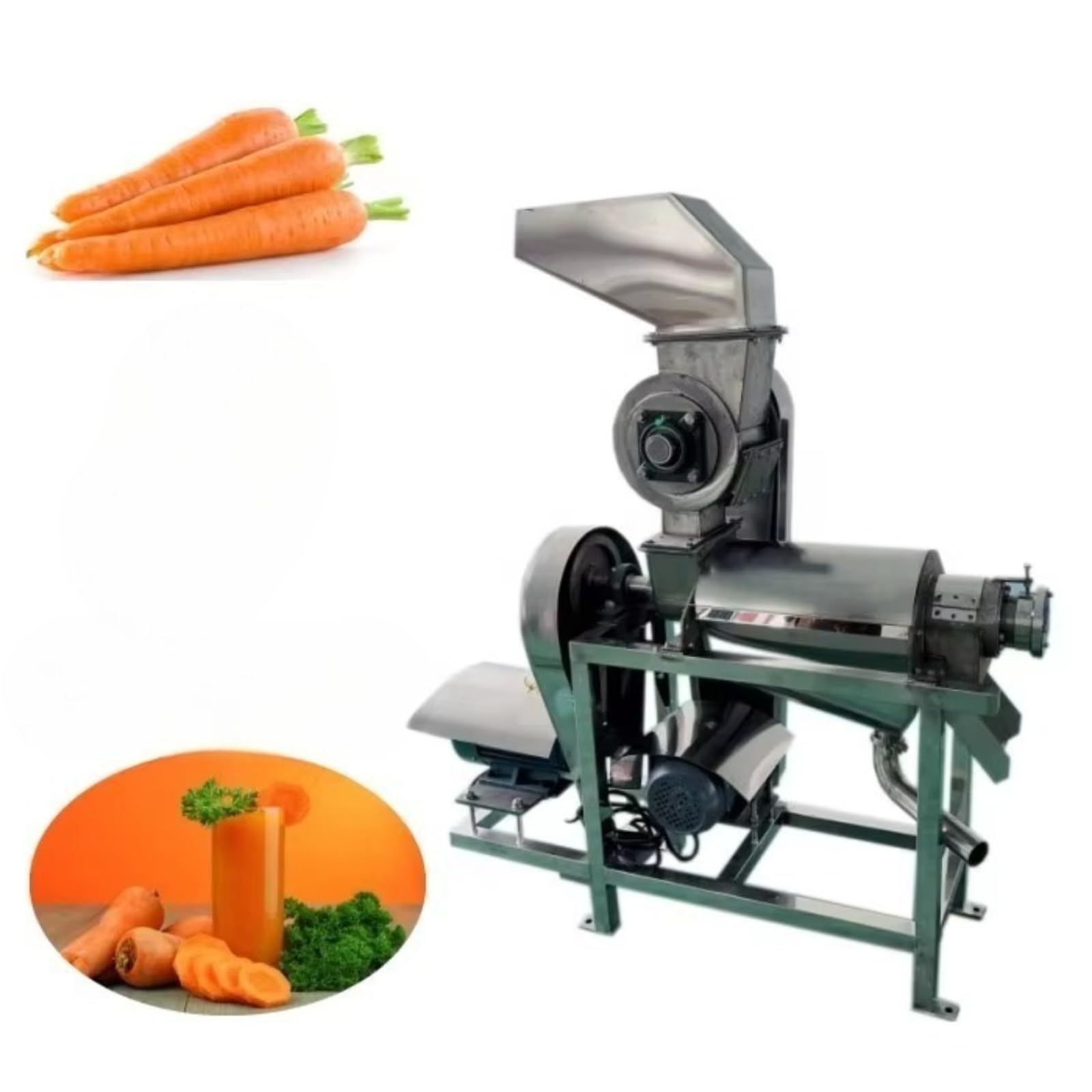 Cold Press Juicer with Integrated Crusher Industrial Fruit Vegetable Juice Extractor Commercial Grade Juice Maker for Food Processing