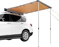 VEVOR 6.6x8.2ft Retractable Roof Rack Awning UV50+ PU3000mm Waterproof SUV Side Shade for Camping Overland w/Hardware & Bag