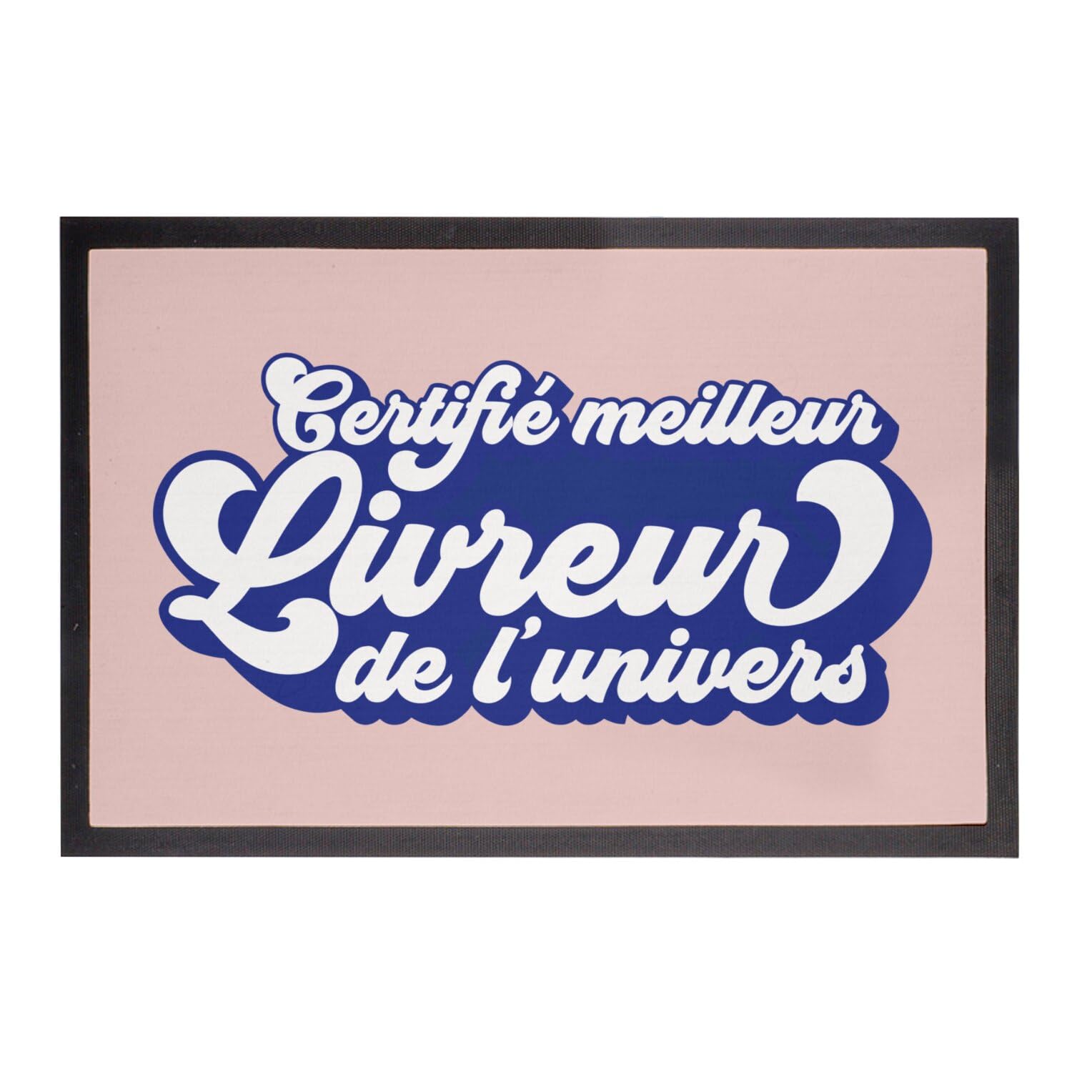 Paillasson rose original Pizza Scooter Etudiant, cadeau crémaillère